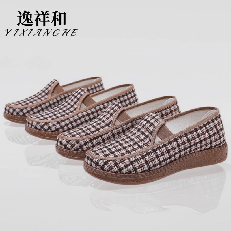 春夏新款百搭中老年妈妈鞋布鞋休闲软底一脚蹬平底老太太鞋老人鞋