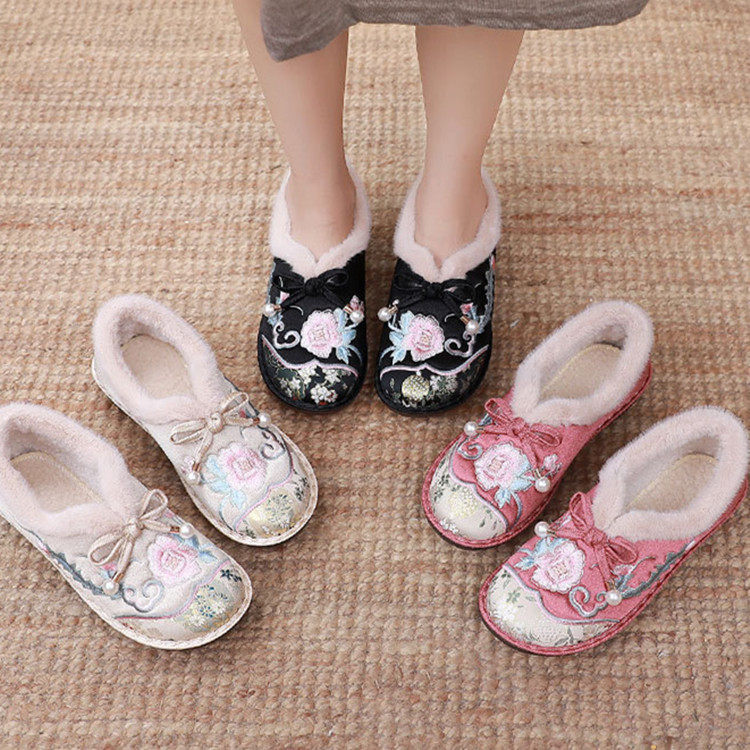 2025新款老北京布鞋棉鞋女中老年妈妈鞋绣花鞋保暖加绒加厚棉靴女,女鞋,汉服鞋,淘宝优惠券,粉丝福利购,淘宝优惠卷