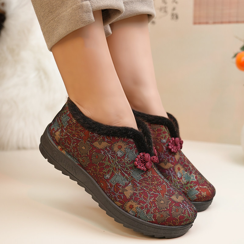 冬季保暖老人女棉鞋老北京布鞋妈妈鞋休闲防滑保暖奶奶鞋加厚毛绒,女鞋,棉鞋,淘宝优惠券,粉丝福利购,淘宝优惠卷