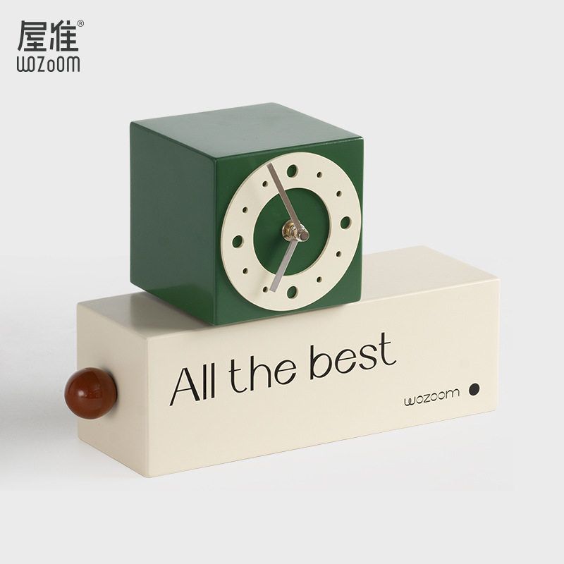 WOZOOM屋准客厅卧室可旋转座钟玄关入户高级感办公桌面摆件装饰品