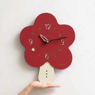 WOZOOM屋准花朵钟表挂钟客厅2024新款 简约现代网红艺术挂墙时钟