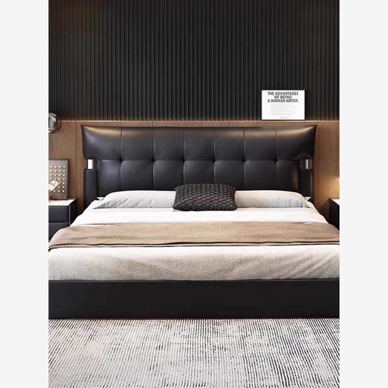 锐驰（CAMERICH）意式极简真皮床现代简约主卧大床高端大气储物床