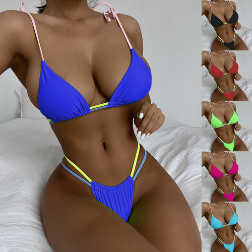 Triangle bag swimsuit bikini性感三点式比基尼泳衣沙滩度假泳装