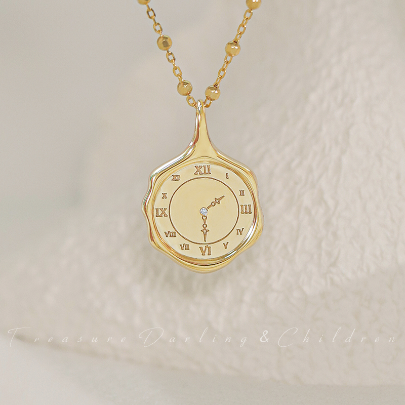 TDCjewelry星足印章·18k金钻石宝宝牌吊坠女定制时钟新生儿脚丫