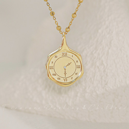 TDCjewelry星足印章·18k金钻石宝宝牌吊坠女定制时钟新生儿脚丫
