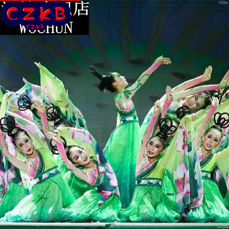 云川之舞流水浮莲女童演出服中国风小兰花奖古典荷花舞蹈表演服装