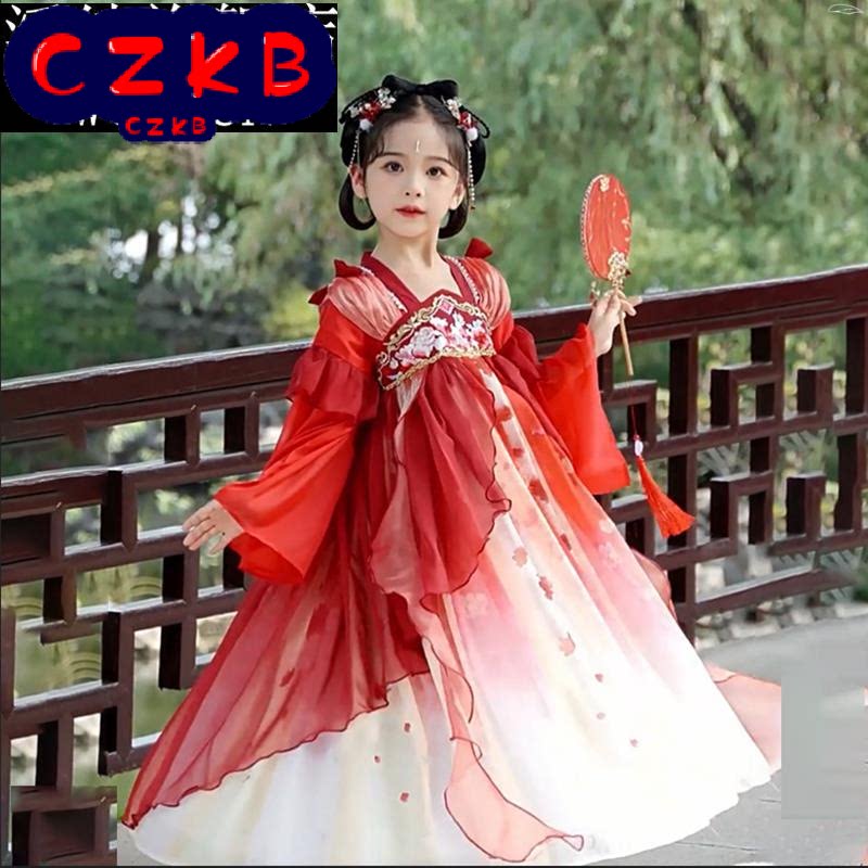 女童汉服春秋中国风2024