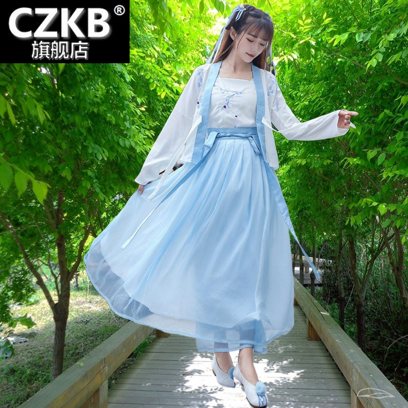 改良超仙飘逸古风学生夏套装宋制