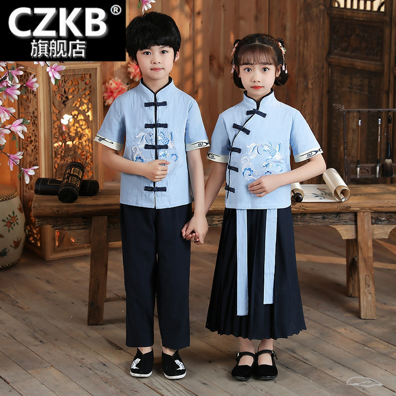 六一儿童汉服男童国学服书童古装图片