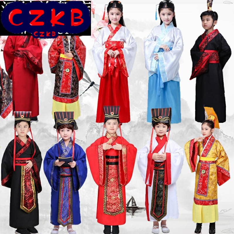 六一儿童古装汉服课本剧西门豹治邺服装秦汉皇帝秦王楚王演出服饰图片