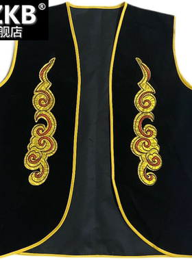 新疆男士舞蹈服马甲维吾尔族坎肩民族风舞台演出广场舞短夹