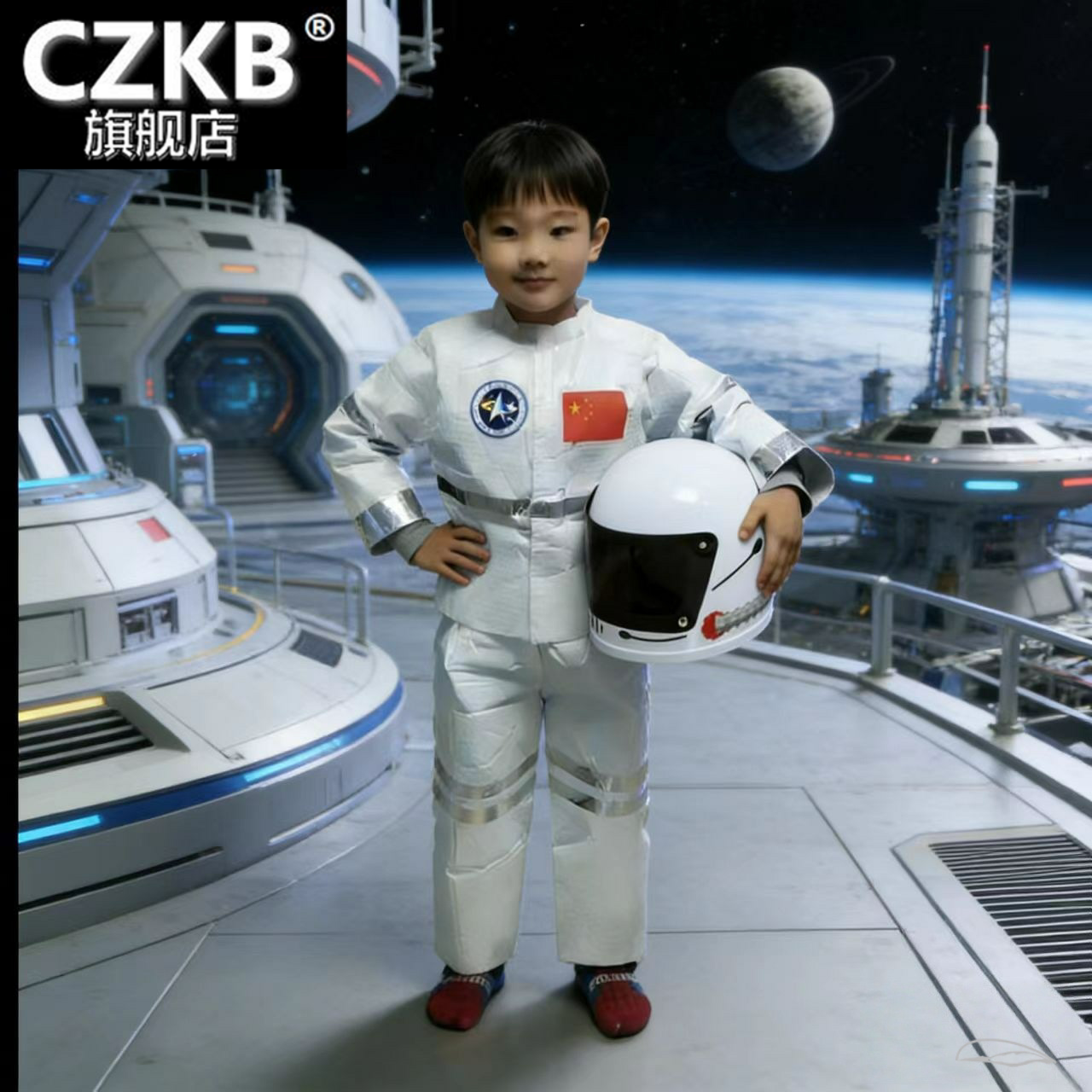 环保服装儿童男时装秀宇航员太空服亲子走秀服装气泡袋环保衣服