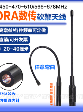 LORA网关433mhz全向高增益数传模块软鞭天线230 315兆450-470-510MHz 566-600-626MHz 606-678MHZ软胶棒天线