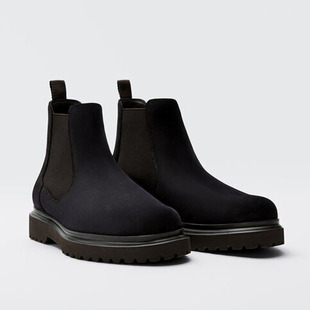 Mzasino Draeven男鞋 牛反绒面真皮靴子MD套脚切尔西男士休闲短靴