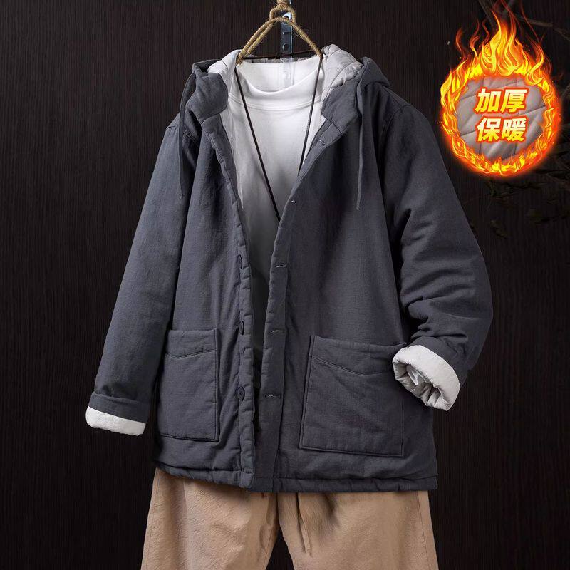 2026新款男士棉服纯棉加厚防风保暖连帽棉衣休闲宽松日常棉袄外套