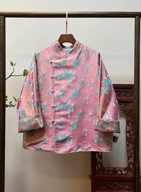 【仕女图】宋锦双面双穿桑蚕丝外套W50043