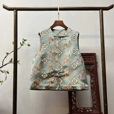 柿柿如意桑蚕丝马夹钱小萍新中式