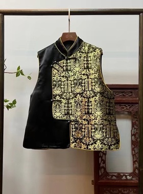 【五谷丰登】宋锦织金新中式马夹M40043