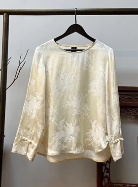 【白沫】30姆米桑蚕丝冠乐新中式上衣女士衬衫上衣X70094