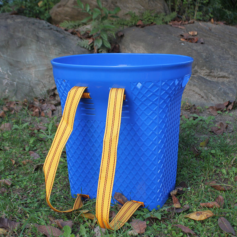 仿竹编塑料背篓大号加厚石榴背篼采茶蘑菇水果蔬菜赶集用背筐红色