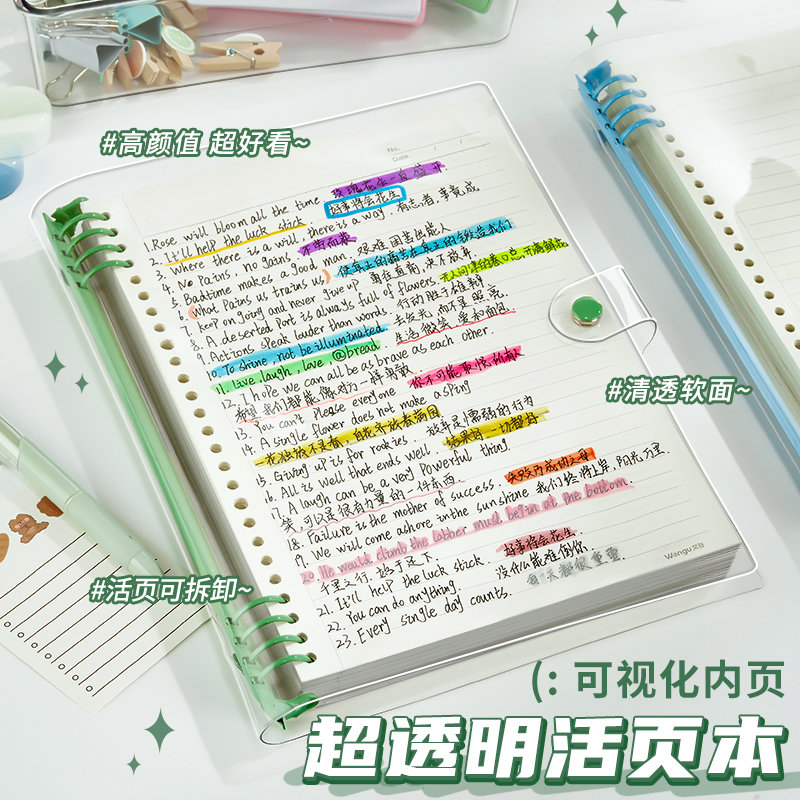 透明软皮活页本B5笔记本本子