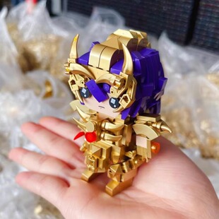 mini loz黄金圣斗士moc第八\九宫天蝎座米罗射手座艾俄洛斯雅典娜