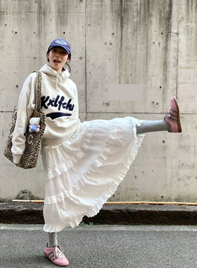 白色蛋糕裙女半身裙春夏秋2026年新款高腰a字芭蕾风气质蓬蓬长裙