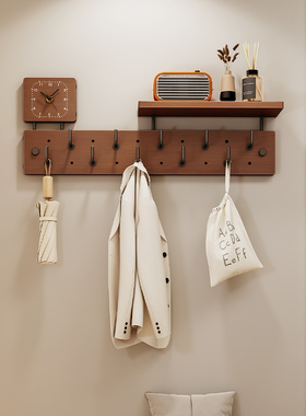 玄关入户挂钩置物架进门口钥匙壁挂衣架门后墙上衣帽衣服收纳创意