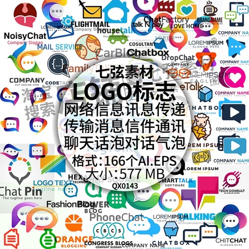 信息讯息消息通讯聊天对话气泡社交软件图标LOGO标志矢量设计素材