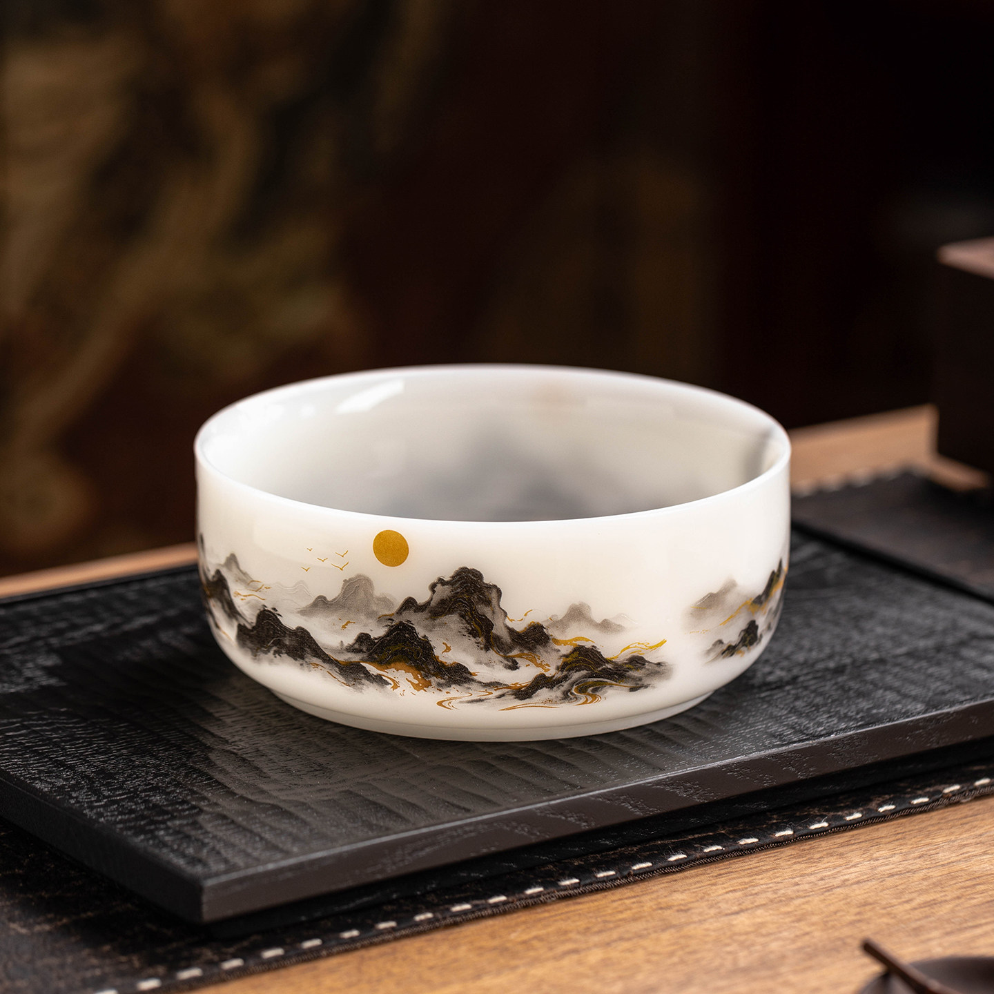 璞玉日照金山茶洗家用高档功夫陶瓷茶具泡茶茶渣废水缸烟灰缸新款