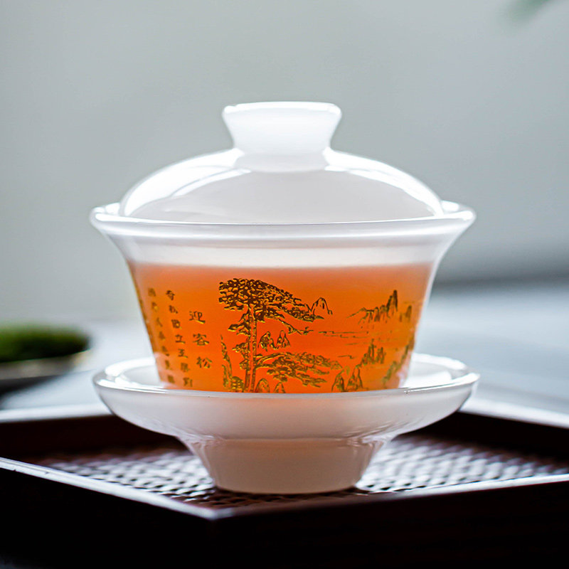 琉璃敬茶单个定制百家姓氏盖碗图片