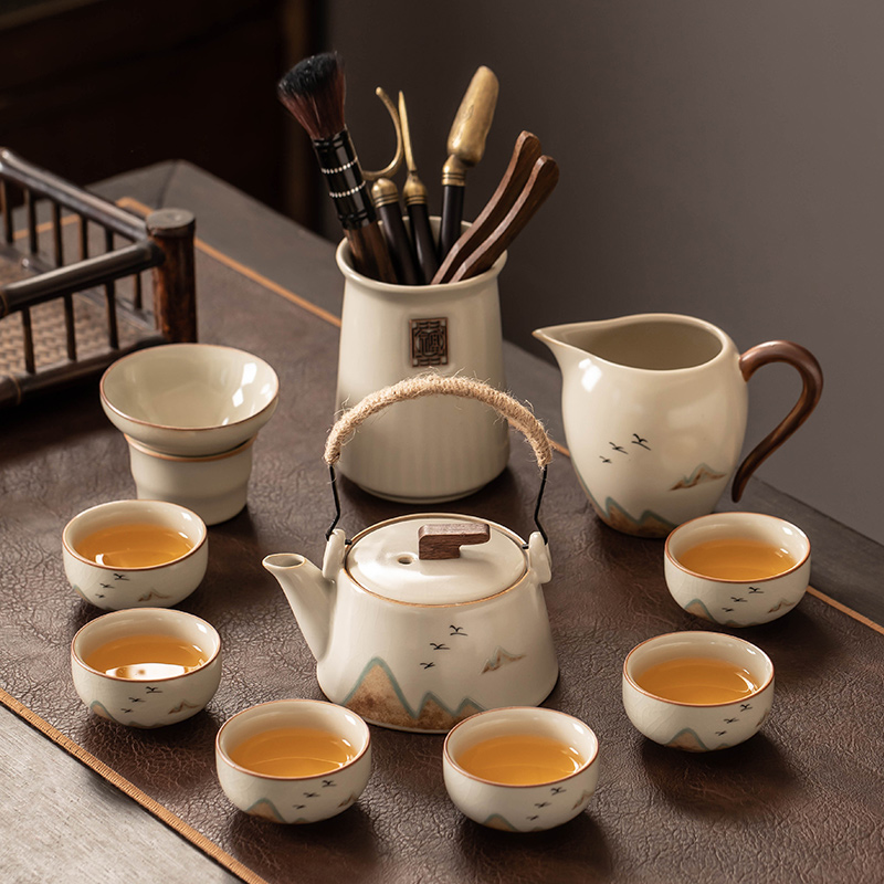 匠序汝窑功夫茶具套装高档