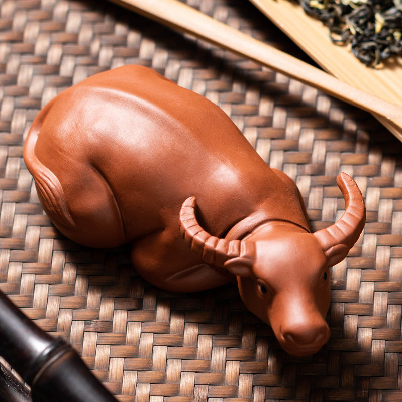 茶道紫砂手工生肖牛茶具配件