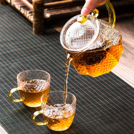 日式耐热玻璃茶壶单壶家用过滤泡茶器功夫茶具茶杯套装花茶壶煮茶
