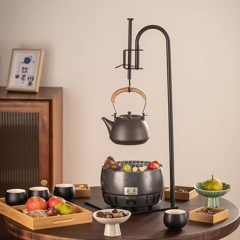 围炉煮茶器电碳两用陶壶烤茶套装家用室内烧烤炭炉自在逍遥架全套,餐饮具,煮茶炉,淘宝优惠券,粉丝福利购,淘宝优惠卷