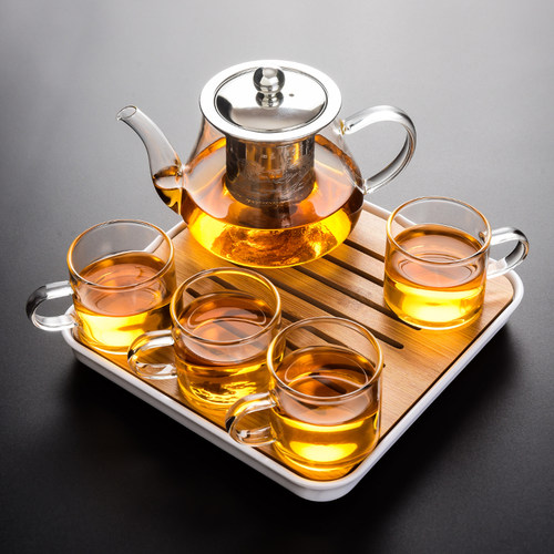 耐热玻璃不锈钢内胆功夫茶具