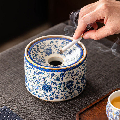 匠序汝窑茶渣缸烟灰缸防飞大号