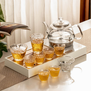 玻璃茶具套裝 全自動(dòng)一體茶盤家用電陶爐煮茶辦公室小型茶臺(tái)燒水壺