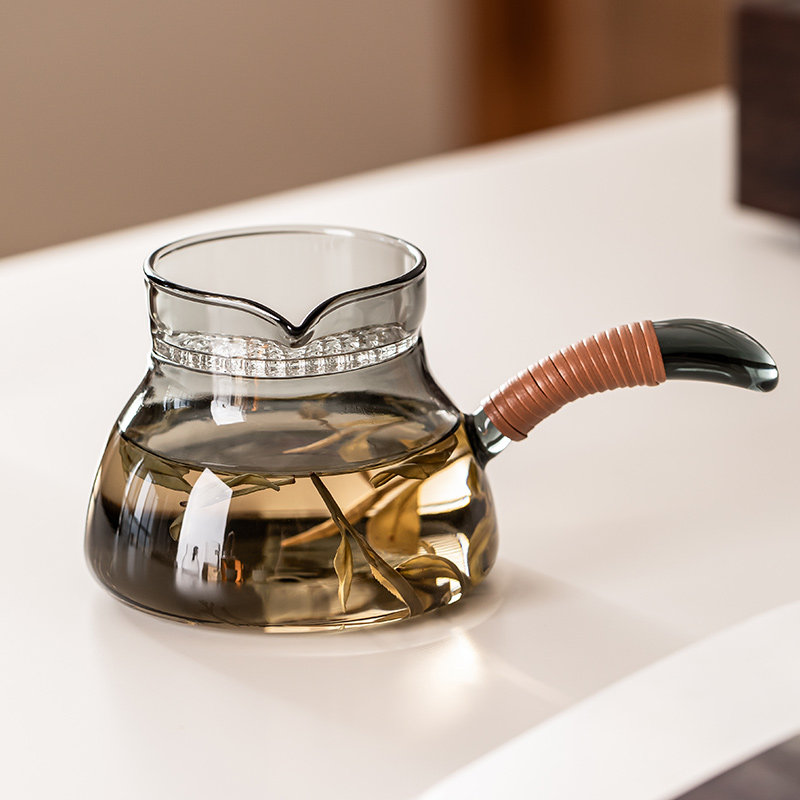 青灰玻璃月牙公道杯2026新款茶水分离耐热功夫泡茶杯茶海茶道配件,餐饮具,公道杯,淘宝优惠券,粉丝福利购,淘宝优惠卷