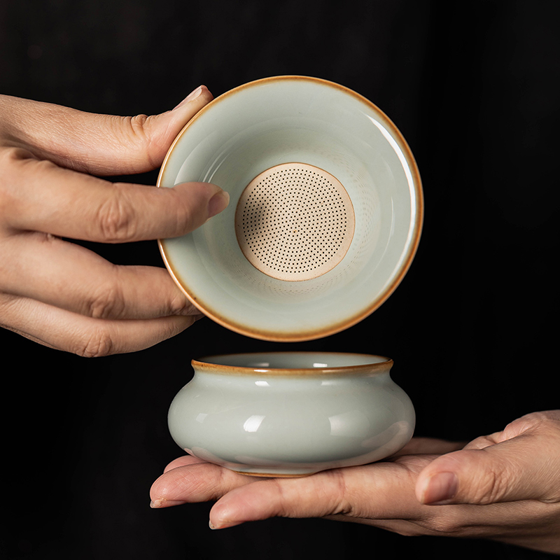 匠序汝窑茶漏茶滤内置滤网家用