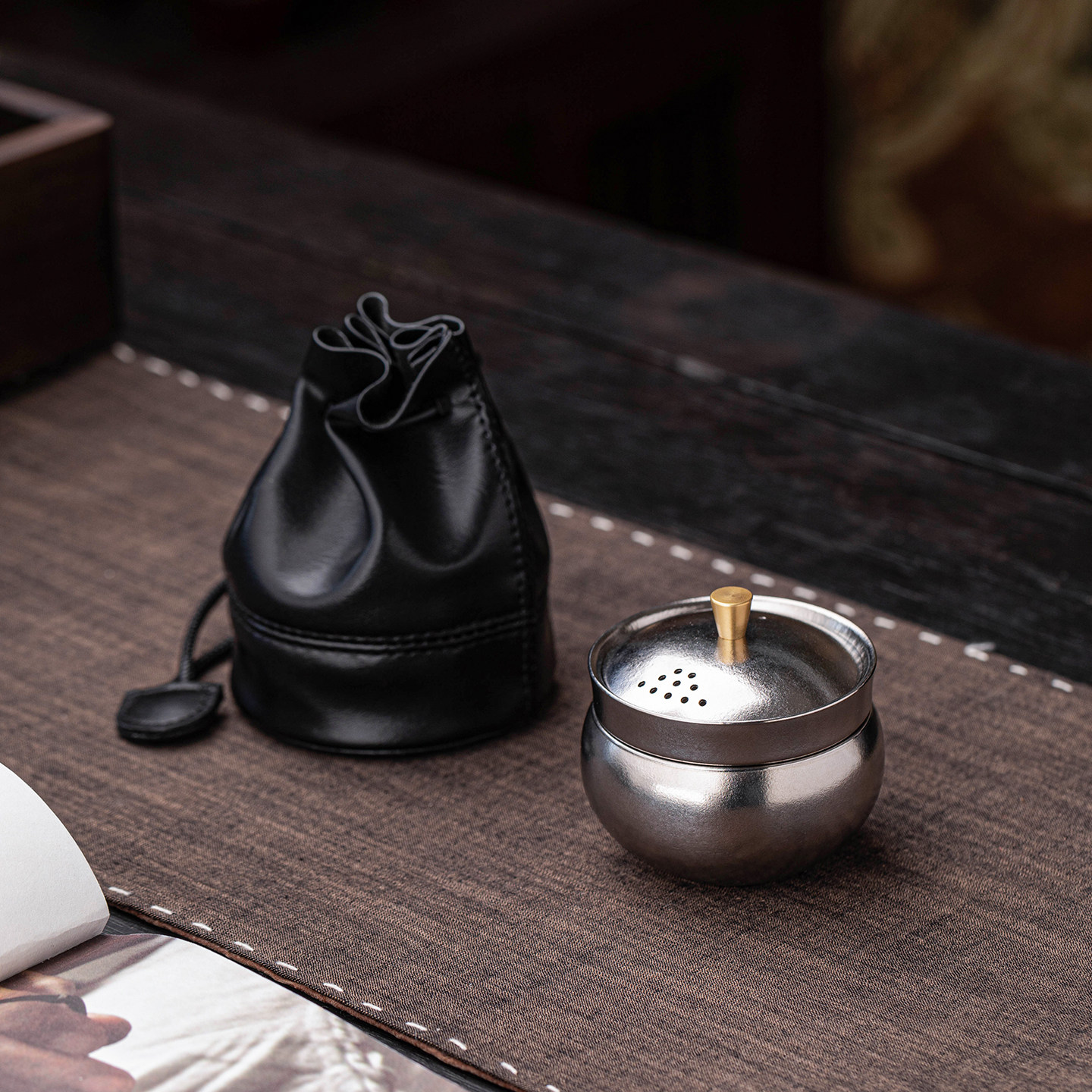 纯钛宝瓶旅行功夫茶具快客杯户外便携式喝茶一人饮茶具新款高颜值