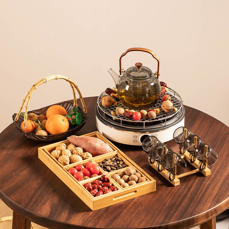 围炉煮茶器具全套家用室内烤茶电炉插电黑晶炉煮茶壶套组2025新款