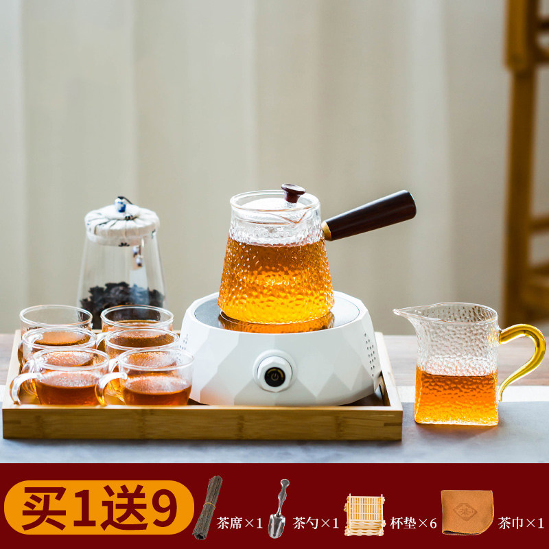 黑晶炉煮茶壶玻璃茶具套组家用小型煮茶器蒸泡茶炉烧水花茶壶泡茶,餐饮具,茶壶,淘宝优惠券,粉丝福利购,淘宝优惠卷