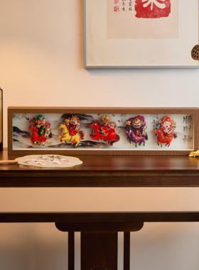 五路财神玄关电视柜摆件乔迁礼