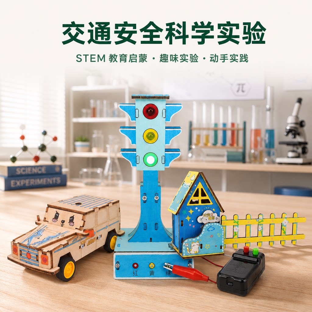 趣味红绿灯模型童手工拼装教具图片