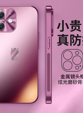 适用苹果12手机壳新款iPhone12pro龙年限定炫金磨砂12promax高级感梅子色12mini保护套全包防摔超薄男女情侣