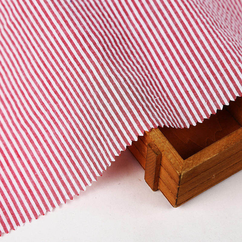 编织领带布料色织泡泡纱条纹梭织衬衫沙发布料面料色织条子布