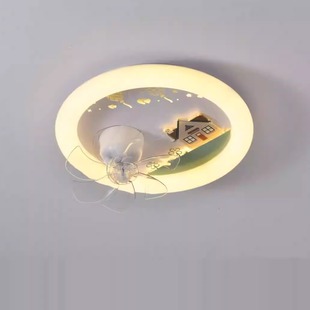 儿童房风扇吸顶灯全光谱创意宇航员火箭男孩女孩房间灯具 2025新款