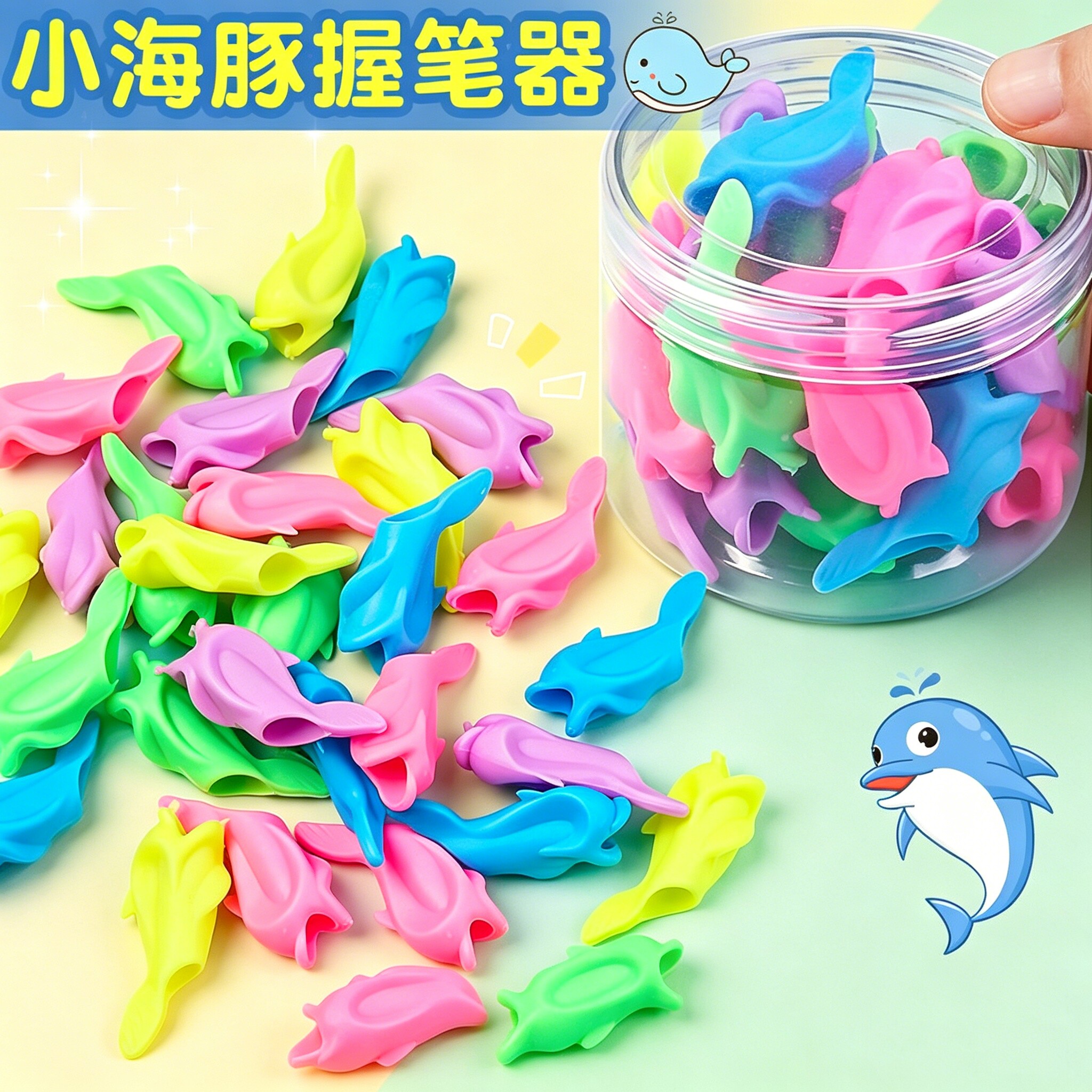 握笔器握笔矫正器小鱼小学生幼儿园初学者小学生一年级姿势海豚铅笔儿童小海豚笔套幼儿初学控笔神器专用纠正