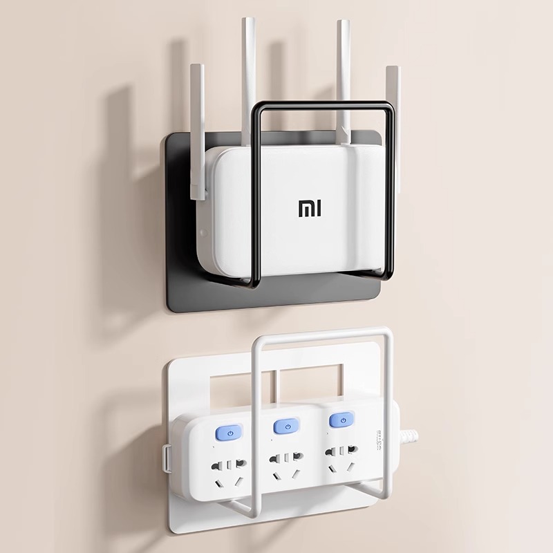 德国路由器支架上墙收纳盒插座置物架排查wifi收纳盒子光猫壁挂固